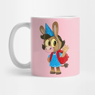 cute little donkey with a birthday pointed hat and a school bag Mug